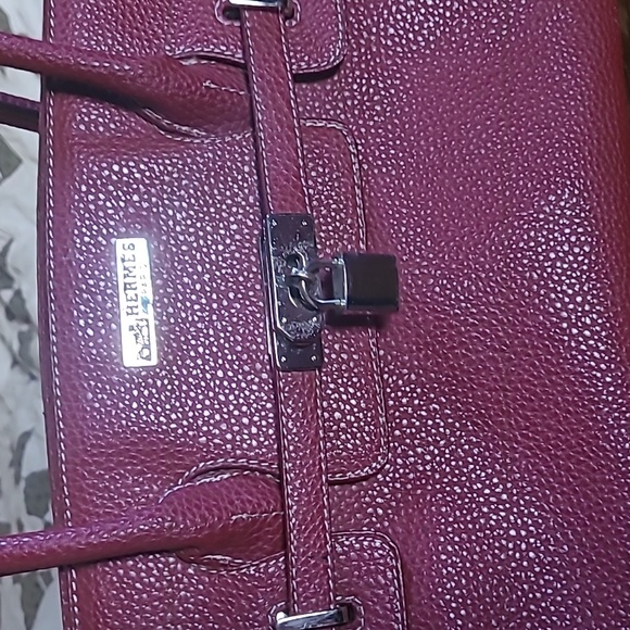 🇫🇷HERMÈS PARIS BERKIN 30 3 IN 1 LEATHER BURGUNDY COLOURED HANDBAG m.i. France - Picture 5 of 15